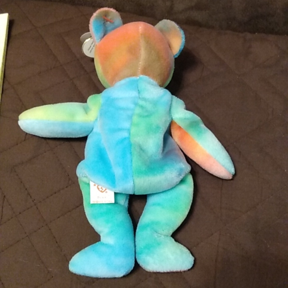 RARE! Peace neon beanie baby in mint condition - Picture 5 of 7
